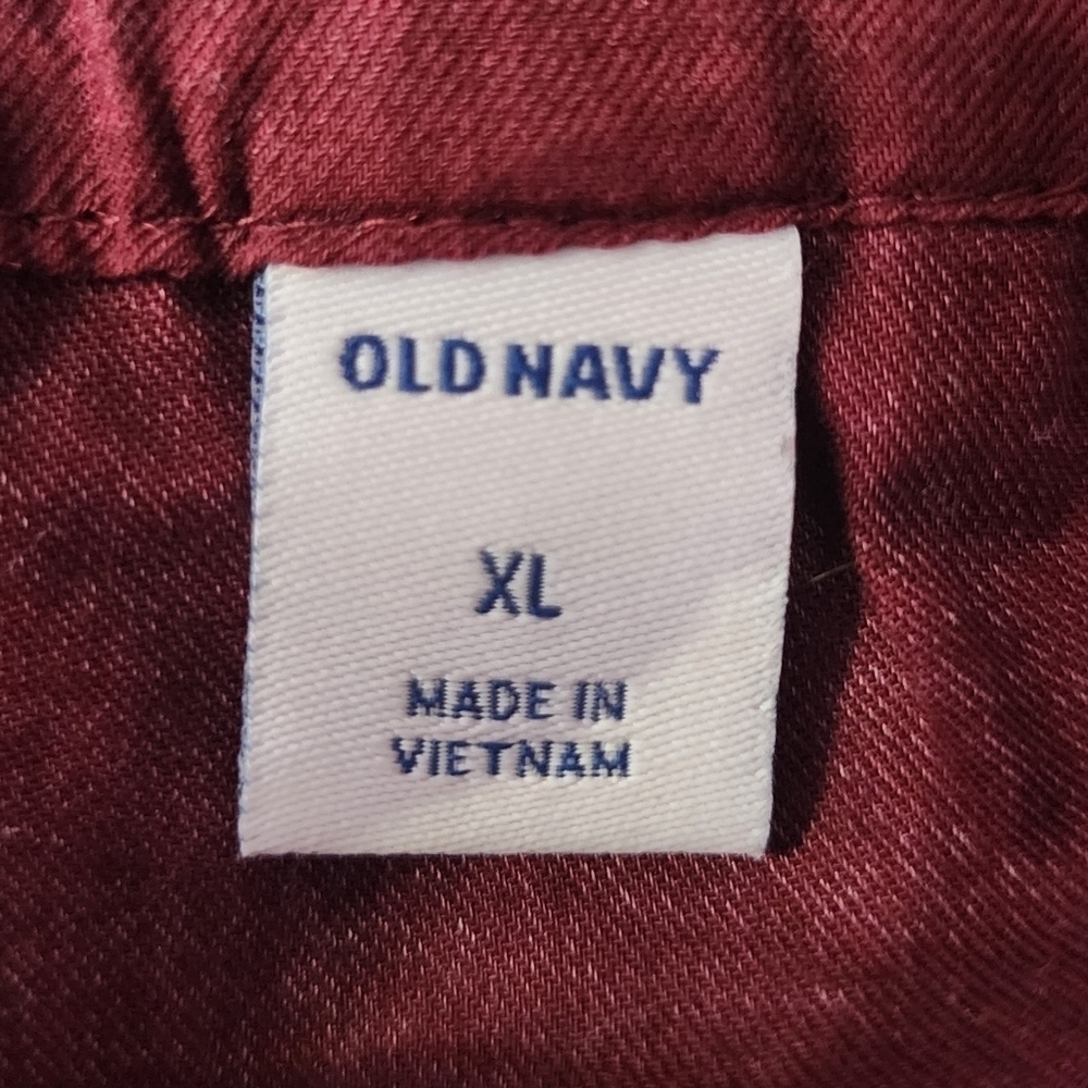 Old Navy Maroon Ruffle Sleeve Floral Top Women's XL V-Neck Casual Summer EUC - Picture 5 of 6